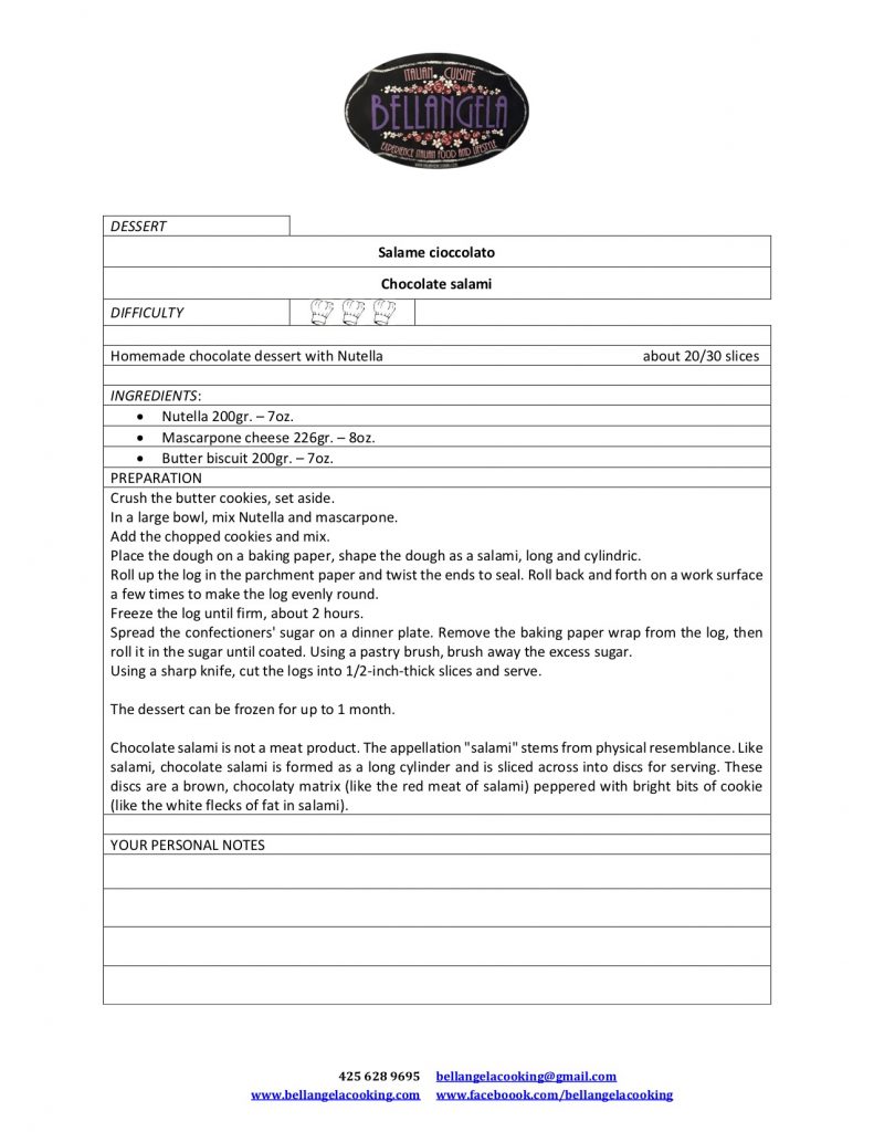 Chocolate salami recipe- Italy from the Inside